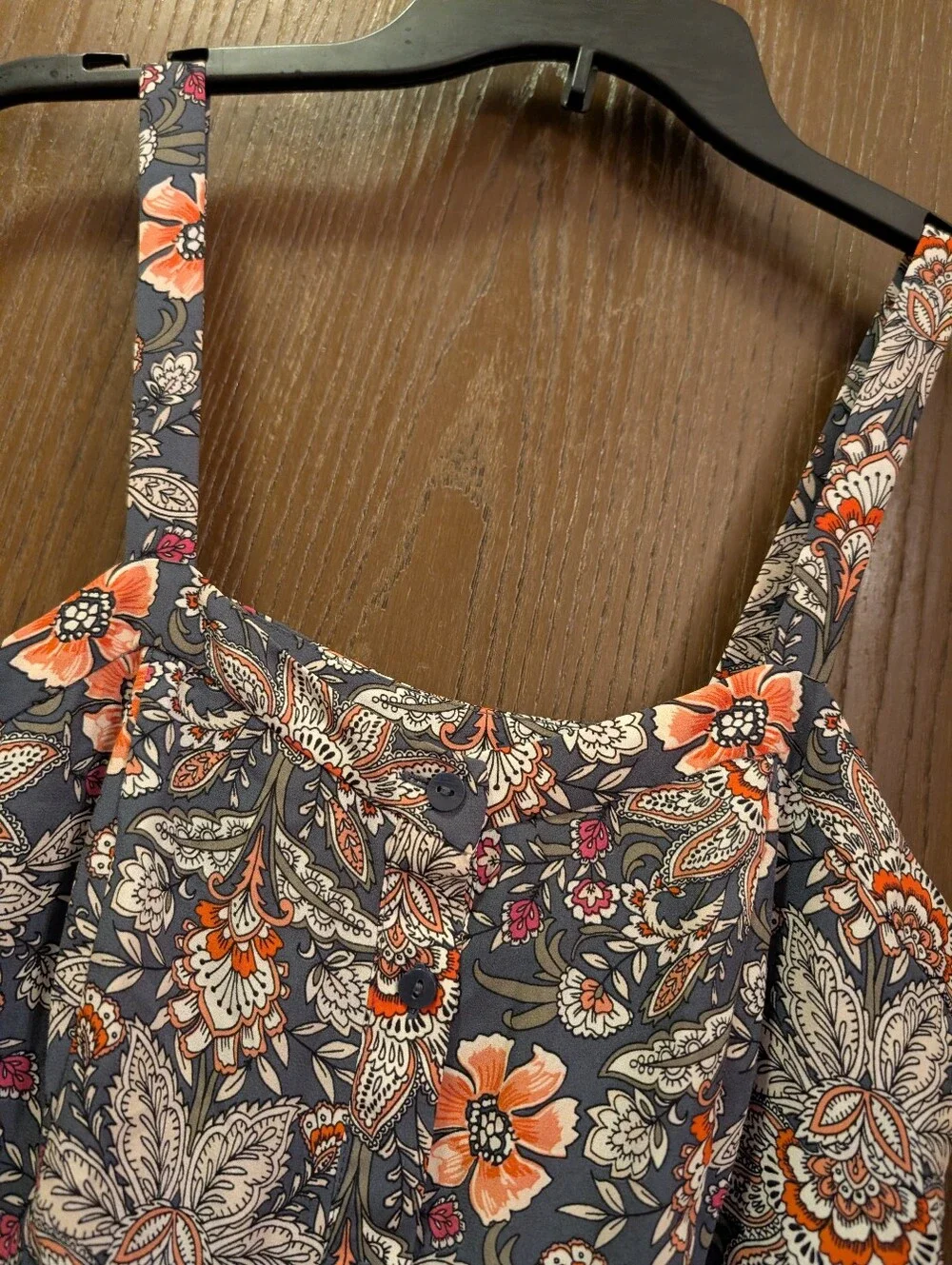 LOFT OUTLET Sz-4 Blue Multi-color Button-up Sleeveless Dress